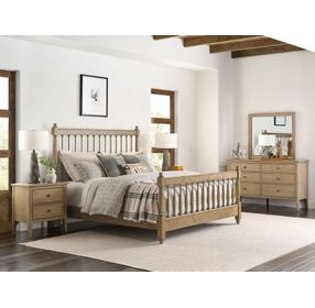 Arbor Oatmeal King Spindle Low Profile Bed