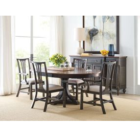 Fitts Bridgetown Black and Cream Upholstered Arm Chair