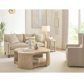 Hidden Treasures Partner Brown Concave Cocktail Table