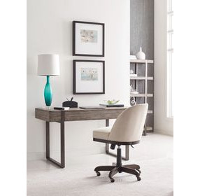 Hidden Treasures Leah Cream Upholstered Desk Chair with Swivel