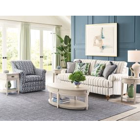 Serra Hamilton Classic White Oval Coffee Table with Casters