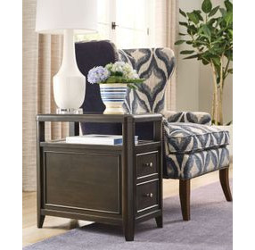 Whitaker Distressed Dark Stain Rectangular Chairside Table
