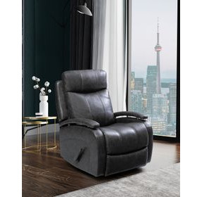 Duffy Ryegate Gray Leather Swivel Glider Recliner