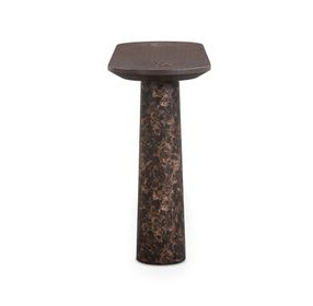 Braya Dark Brown Oval Concrete Top Console Table