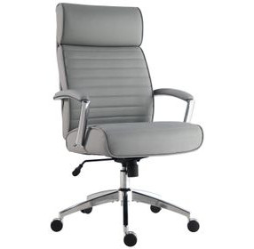 DC 602 SFGR Softy Gray Upholstered Tall Swivel Desk Chair