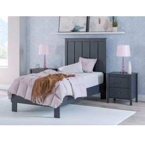 Simmenfort Matte Navy Blue Twin Panel Headboard