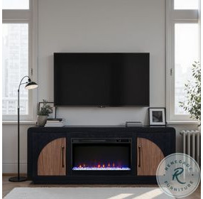 Eclipse Clove And Natural Walnut 65" Fireplace TV Stand