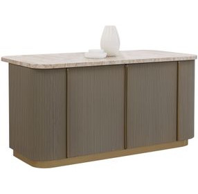 Cataldi Taupe 71" Kitchen Island