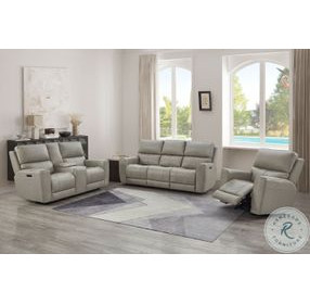 Laredo Cement Leather Power Reclining 87" Sofa with Power Headrest