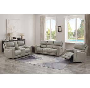 Laredo Cement Leather Zero Gravity Power Reclining Living Room Set with Power Headrest and USB Charging