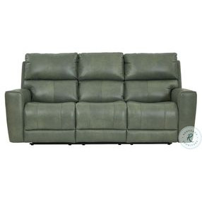 Laredo Sage Moss Leather Power Reclining Living Room Set with Power Headrest