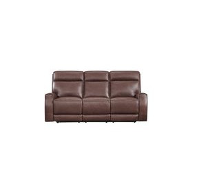 Sydney Brown Heritage Leather Zero Gravity Power Reclining Living Room Set with Power Headrest and USB Charging
