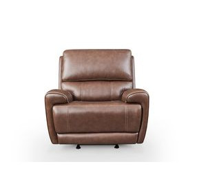 Highland Brown Coffee Leather Zero Gravity Glider Power Recliner with Power Headrest and USB Charging
