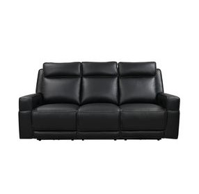 Valley Black Leather Zero Gravity Power Reclining Living Room Set with Power Headrest and USB Charging