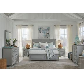 Charleston Harbor Gray California King Panel Bed