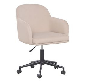 Sydney Taupe Performance Fabric Upholstered Swivel Desk Chair