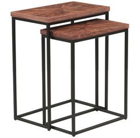 Astoria Brownstone and Gray Rectangular Nesting Side Table
