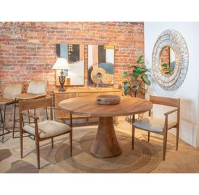 Provence Natural Brown and Beige Upholstered Dining Chair