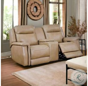 Fischer Saddle Leather 77" Zero Gravity Power Reclining Console Loveseat with Power Headrest and USB Charging