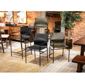 Sutton Olive Green Leather Upholstered Counter Height Chair