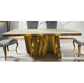 Basilicata Gold 79" Rectangular Dining Room Set