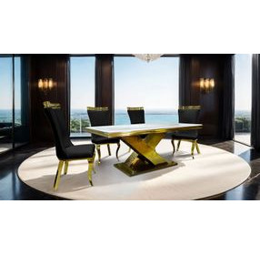 Palazzo Gold 79" Rectangular Dining Table