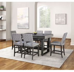 Potton Blue Gray Upholstered Counter Height Chair Set of 2