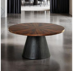 Surdal Black and Brown Round Occasional Table Set