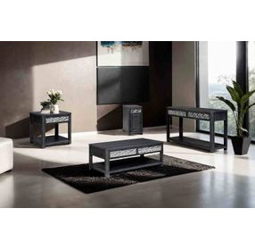 Sterling West Ash Gray Rectangular Chairside Table with USB Charging