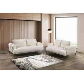 Gladbach Linen White Upholstered Accent Chair