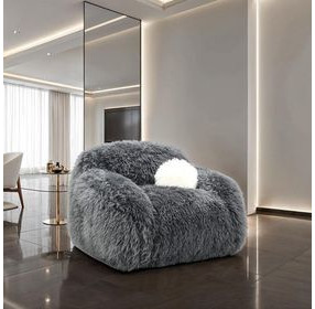 Darwen Dark Gray Upholstered Swivel Chair with Pillow