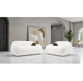 Darwen White 67" Loveseat with Pillow