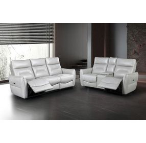 Terentius Taupe 86" Power Reclining Sofa with Storage