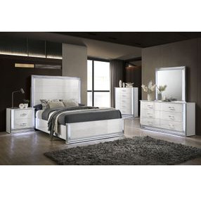 Hazeline White 5 Drawer Chest with LED
