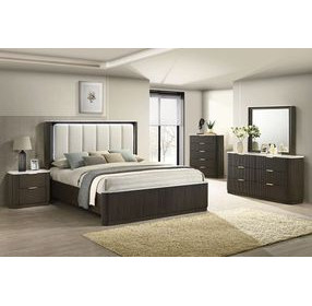 Merthyr Dark Walnut and White 6 Drawer Dresser