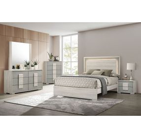 Lincolt White Wash and Stone Gray 5 Drawer Chest