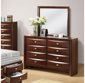 Zosimo Dark Cherry 8 Drawer Dresser