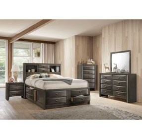 Zosimo Gray Full Storage Platform Bed