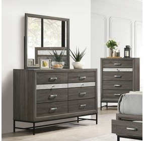 Voleta Gray 8 Drawer Dresser