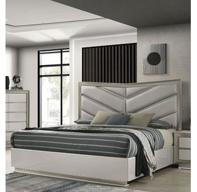Ventnor Gray Upholstered Platform Bedroom Set with LED Light