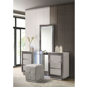 Ventnor Gray Vanity Set with Stool