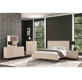 Sandnes Light Oak King Panel Bed