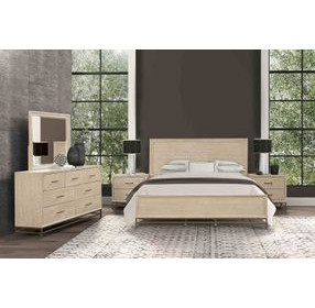 Sandnes Light Oak Queen Panel Bed
