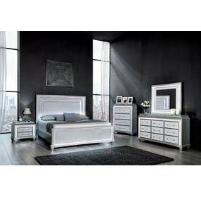 Galea Gray 2 Drawer Nightstand with LED