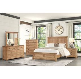 Mchenry Natural Oak Queen Panel Bed