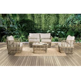 Johari Beige Outdoor Bench