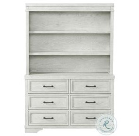 Foundry White Dove Hutch and Bookcase with 3 Shelves