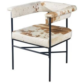 Charleston Beige and Brown Leather Upholstered Arm Chair