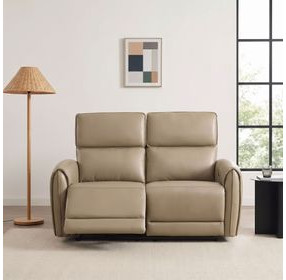 Schlieren Beige 57" Power Reclining Loveseat with USB Charging