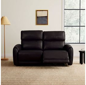 Schlieren Black 57" Power Reclining Loveseat with USB Charging
